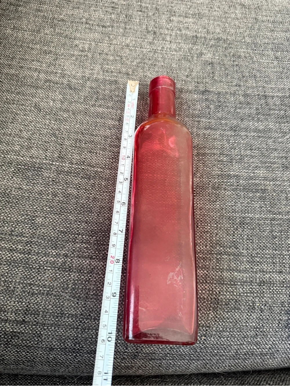 Decorative Pink/red Glass Bottle Vase - Home Dining Accent
